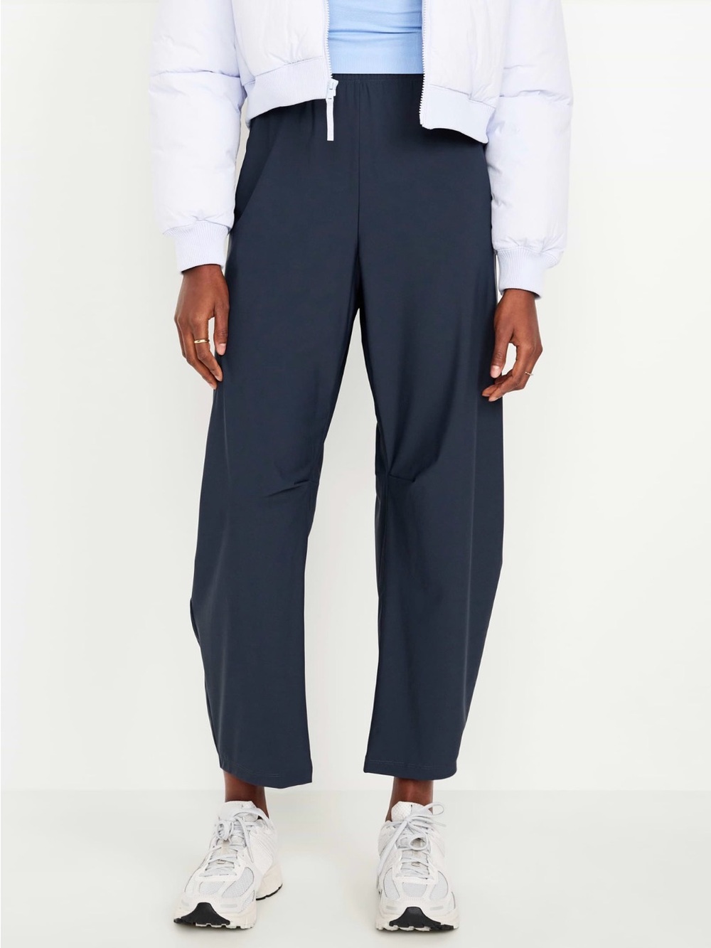 Old Navy Sleek Tech Relaxed Barrel-Leg Track Pants Small Tall Dusk Navy